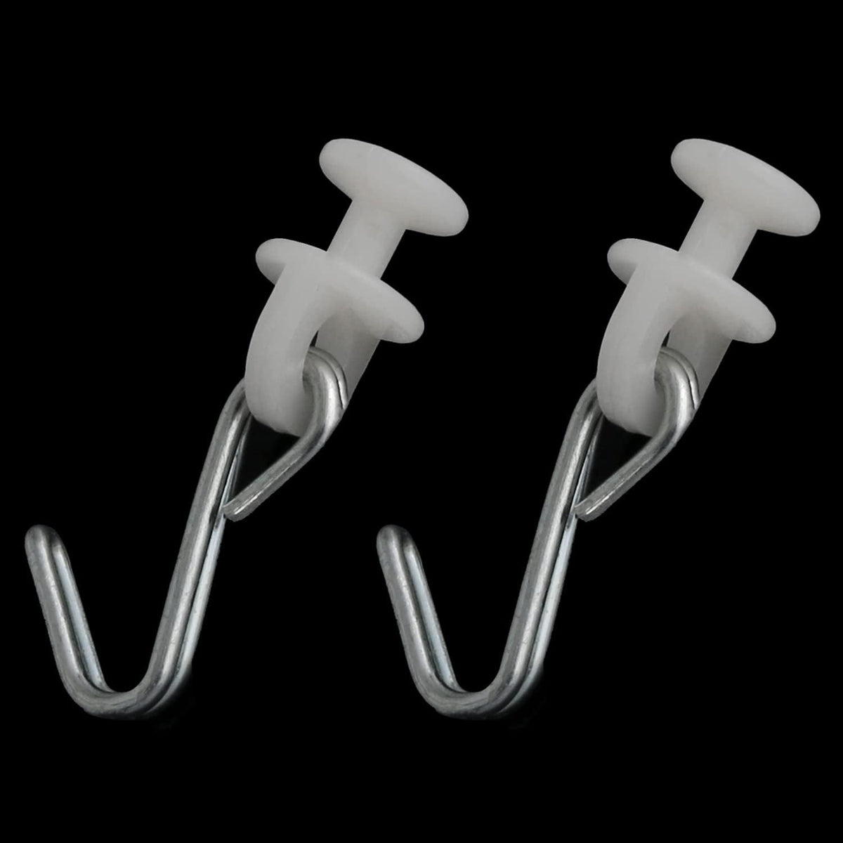 Curtain Carriers Glide ZZLZX 12 Sets Button Carrier Sliders with Metal Hook for Curtain Tracks, Shower Curtain Carriers Rollers and Hooks