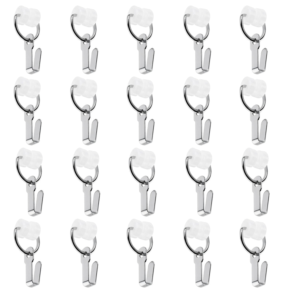 RV Curtain Carrier Rings for RecPro, for I Beam Track Curtain Rod, Nylon Wheels with Metal Ring - 20 Pcs
