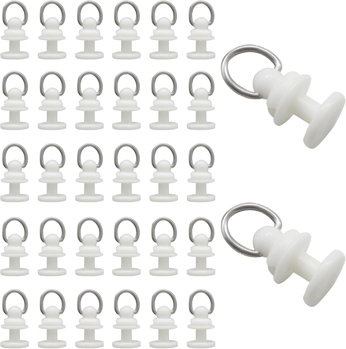 Plastic Curtain Track Hooks, 50 PCS