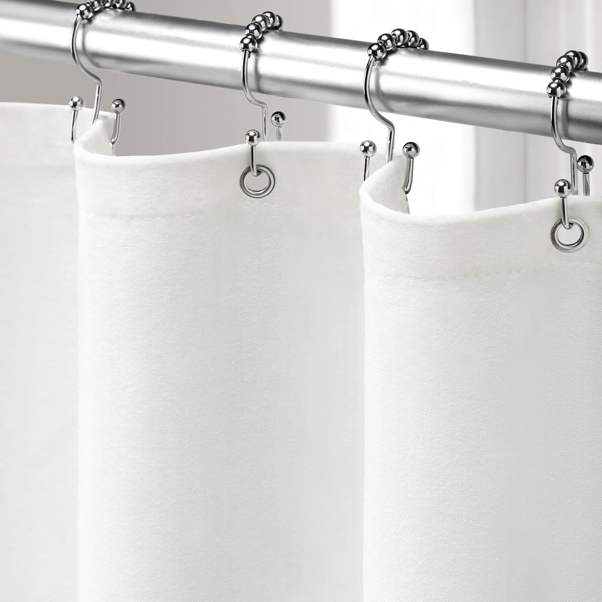Linen Shower Curtain Beige Boho Cream Natural Cloth 72" W x 72" L