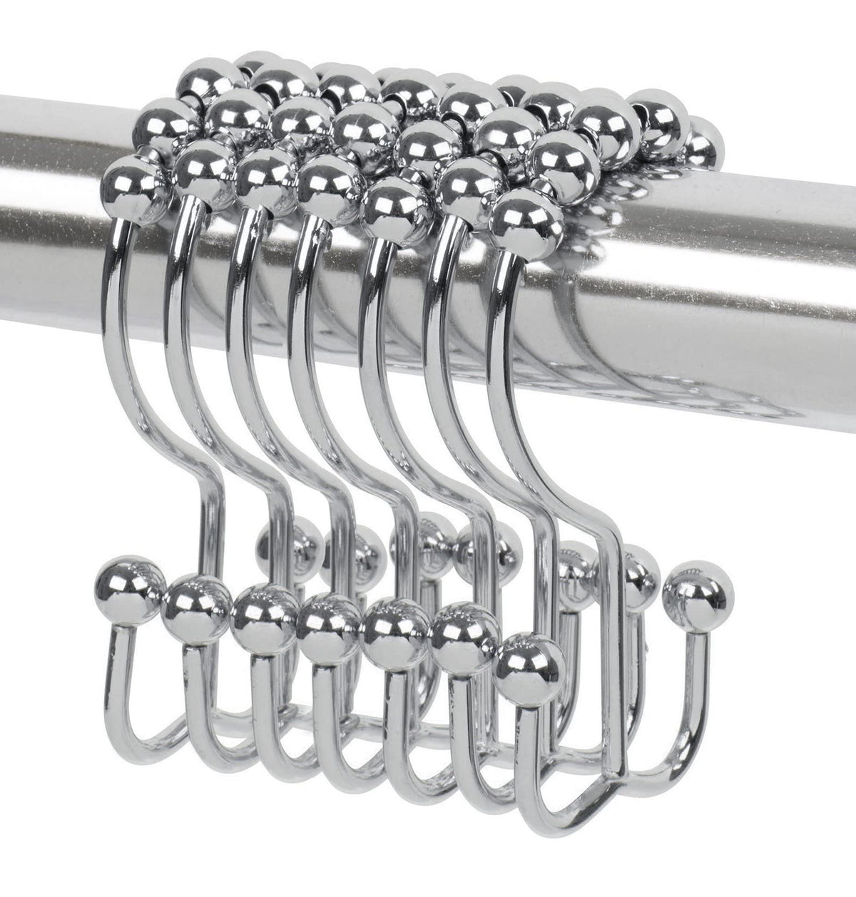 Double Glide Roller Shower Curtain Hooks, Oil Rubbed Bronze,12PCS