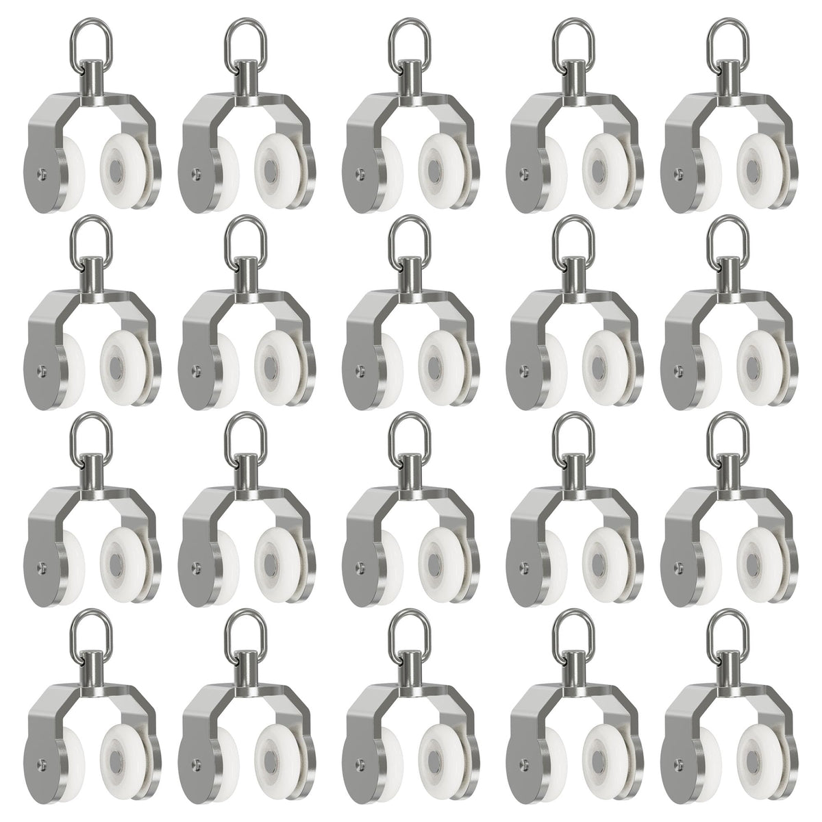 10Pcs 0.41" Dia Curtain Track Rollers Alloy Twin Wheeled Carriers Drapery Rail for Windows Shower Curtain Tracks