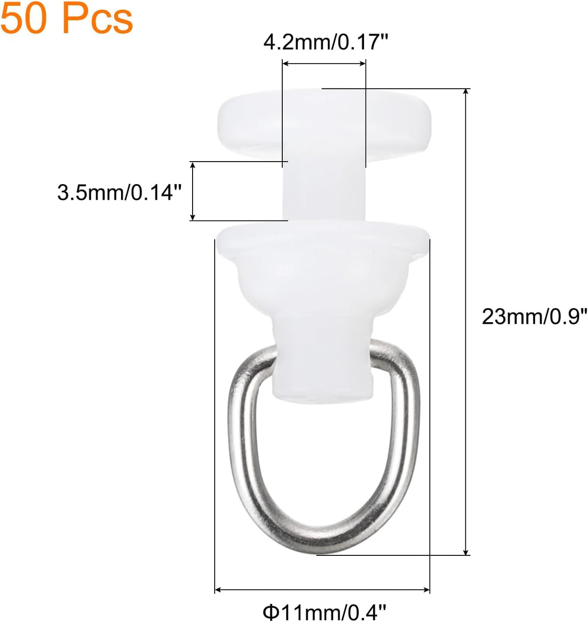 uxcell 50Pcs Curtain Track Glider Pulley Straight Curved Curtain Track Rollers for Window Tracks Carrier Accessories White