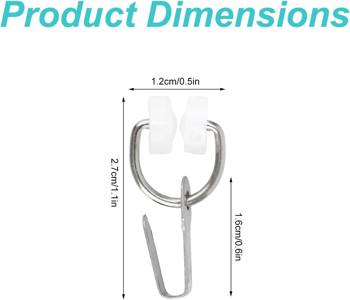 Penitue 20pcs RV Curtain Carrier Hooks, Nylon Wheel Metal Sliding Track Hooks for Most RV Curtains Replacement & Lightweight Shower Curtain