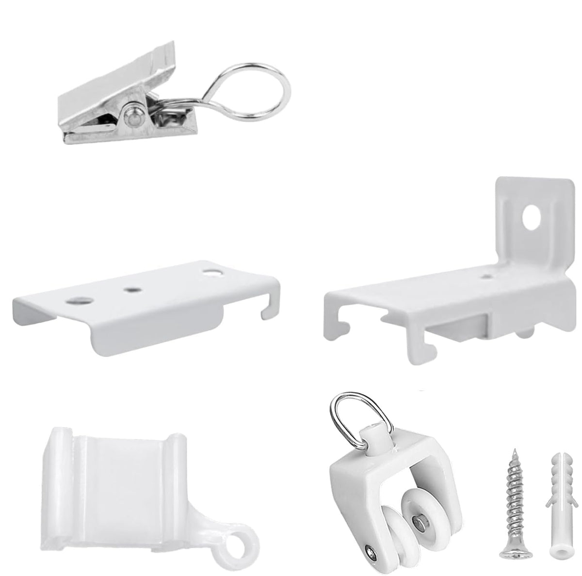 Curtain Track Rollers, 30 Pack Curtain Track Gliders Plastic Twin Wheeled Carriers Drapery Rail Sliding Glider for Windows Shower Rv Curtain Tracks, White
