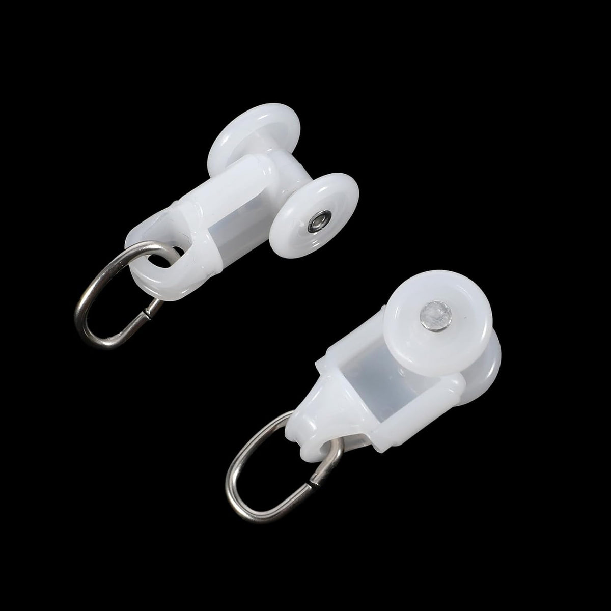 50 Pcs Curtain Track Glider Rollers Hooks Curtain Track Glider Ceiling Tracks Hooks Rail Gliders Mute Wheel Ball Pulley for 23 * 28mm Rails (Inner Diameter)