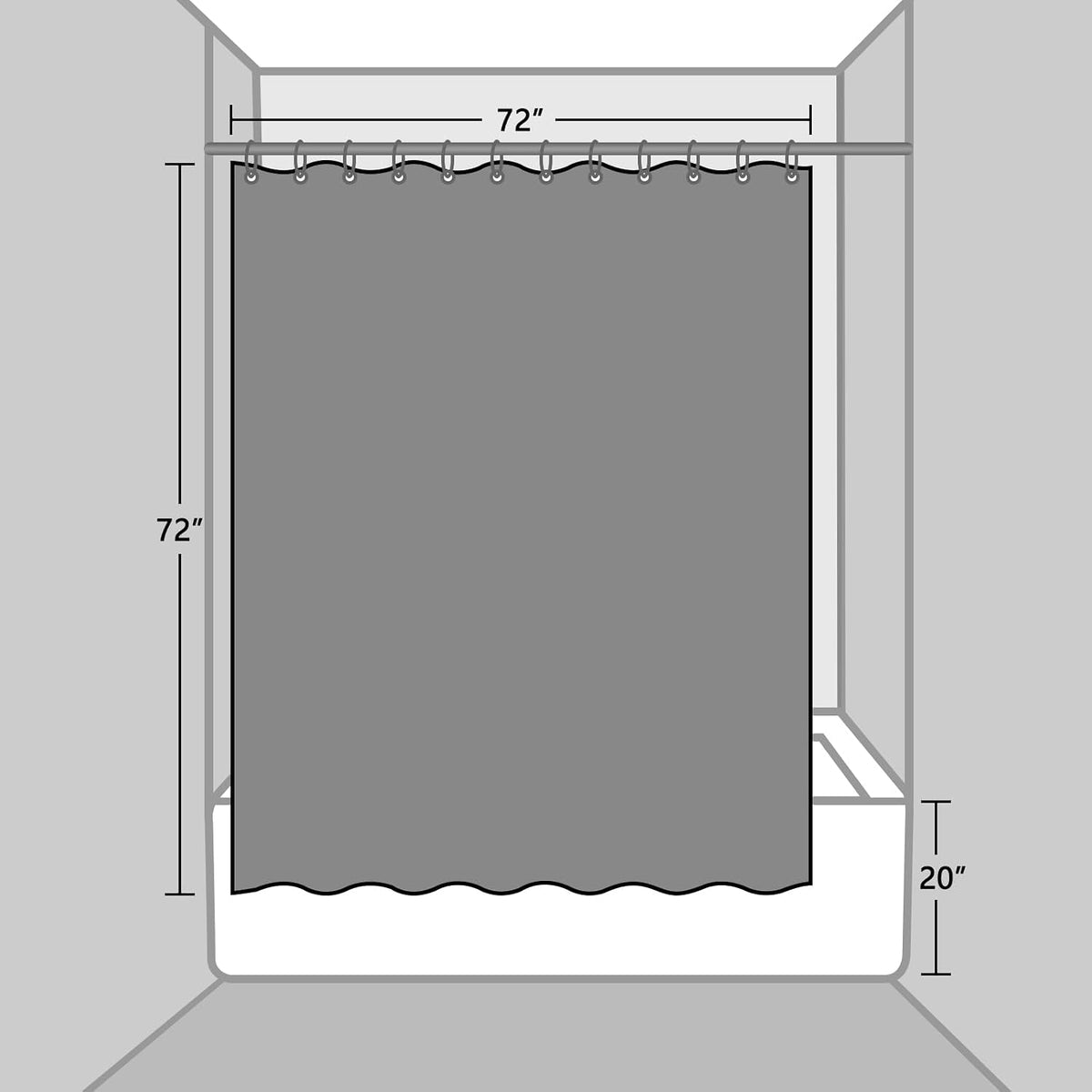 EurCross EVA Clear Shower Curtain 72x72 inches with 3 Stronger Magnetic Magnets, Flexibility PVC-Free 155g/m2 Heavy Duty Clear Design Shower Curtain Liner with Geometric 3D Pattern and Hooks