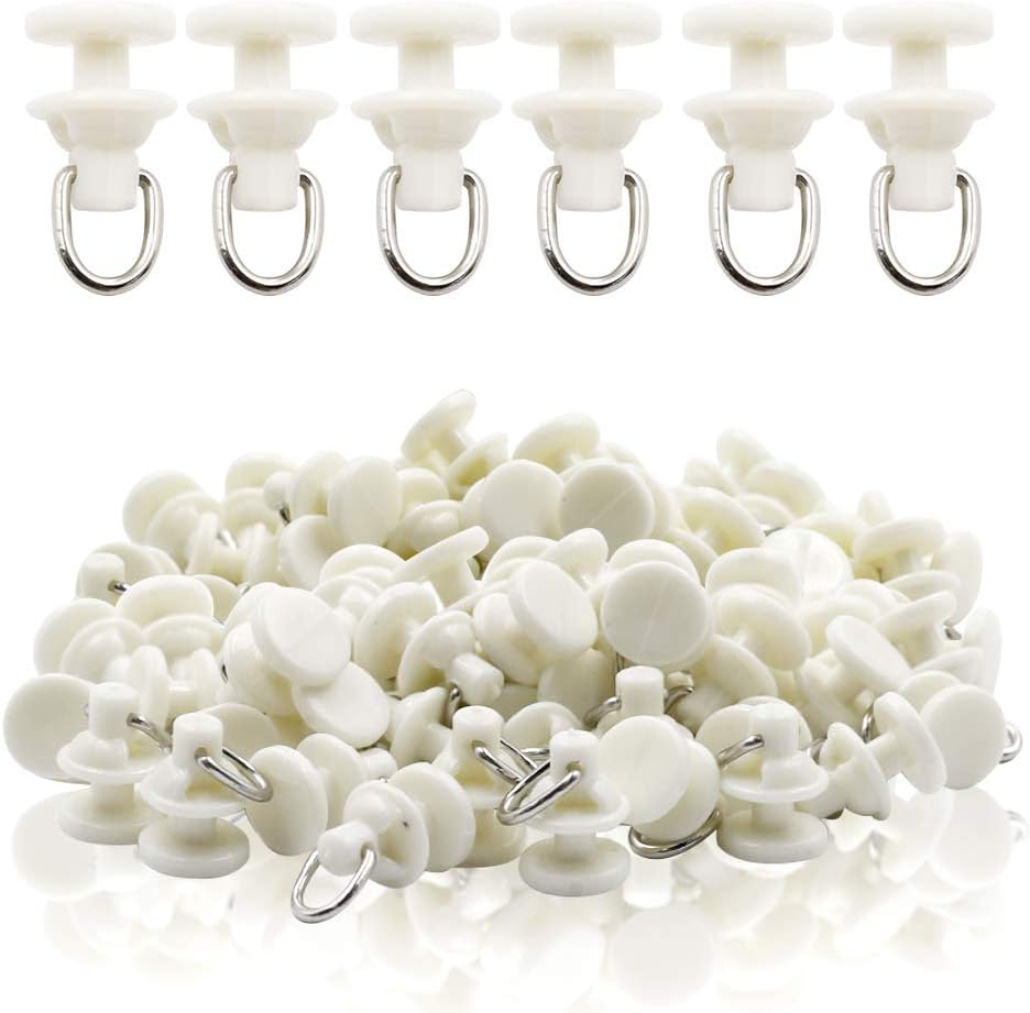 Luomorgo Plastic Curtain Track Carrier Slide Roller 11x21mm/ 0.43x0.83 inch Dia White 50 Pcs