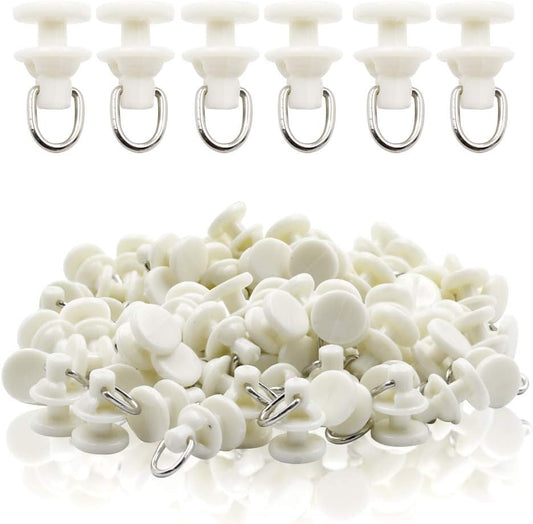Luomorgo Plastic Curtain Track Carrier Slide Roller 11x21mm/ 0.43x0.83 inch Dia White 50 Pcs
