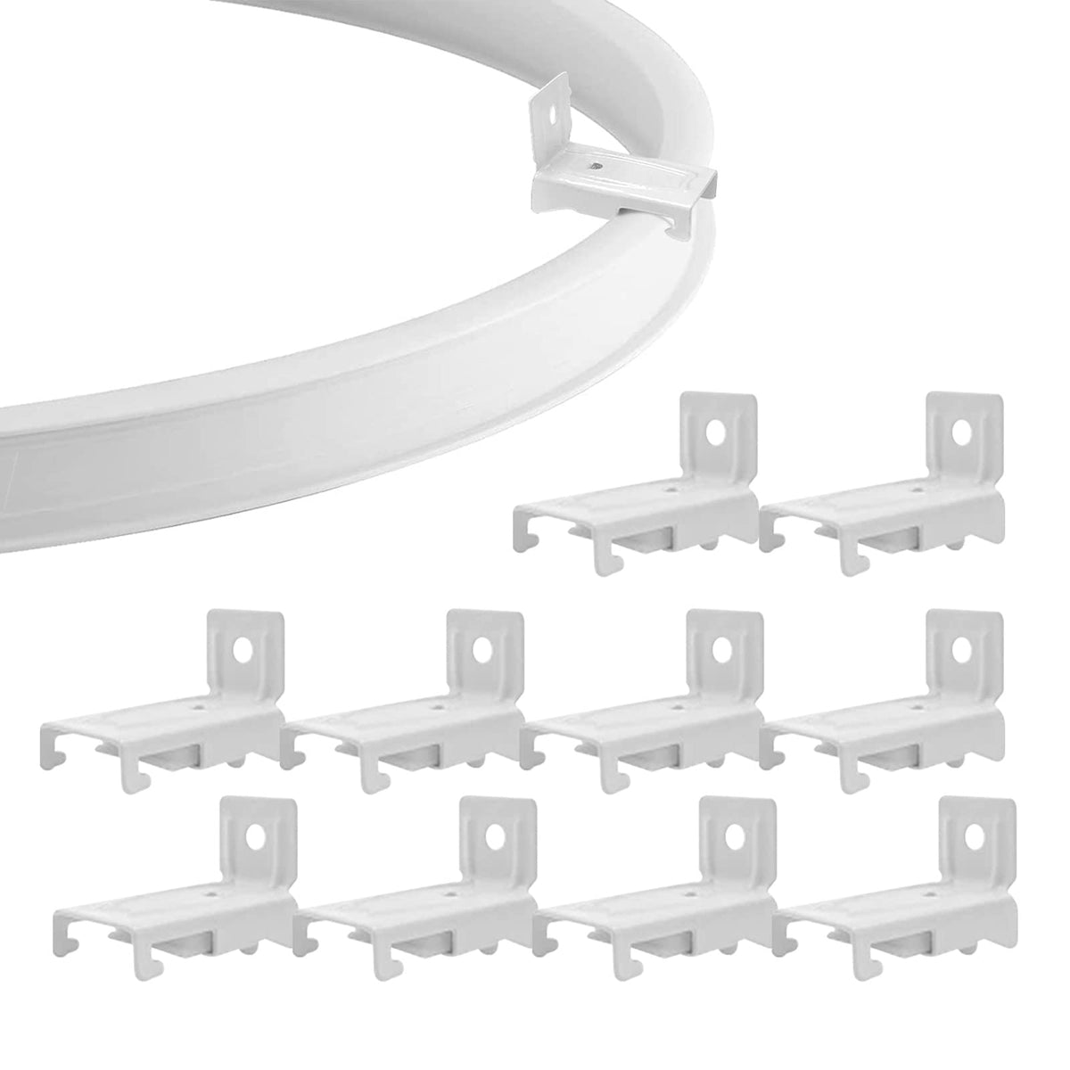 TOKPLNU Curtain Track Rollers, Flexible Bendable Curtain Track Glider 40 Pack Black Drapery Runners for Window Shower Curtain