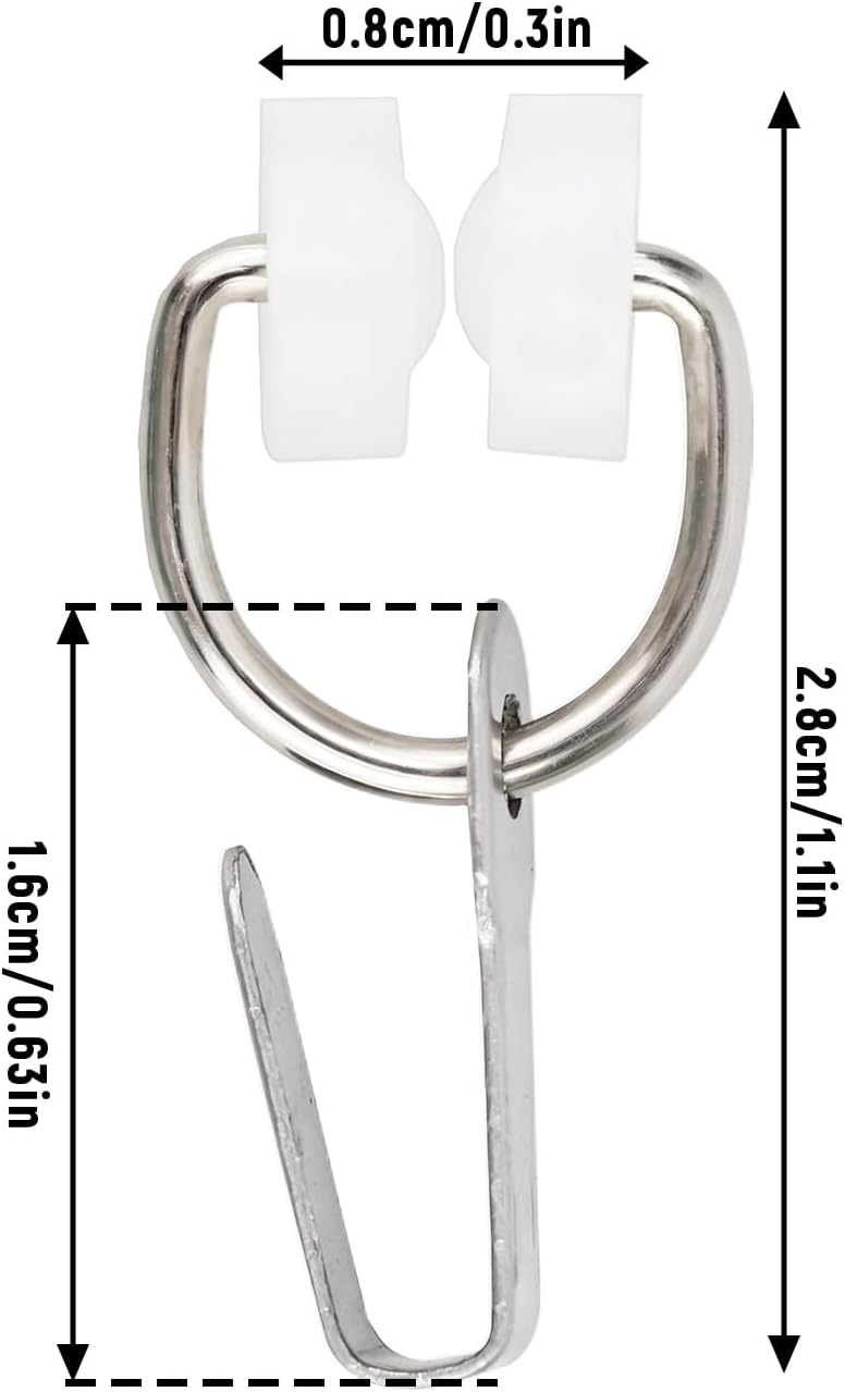 20pcs RV Curtain Carrier Hooks, Ceiling Metal Sliding Curtain Track Clips