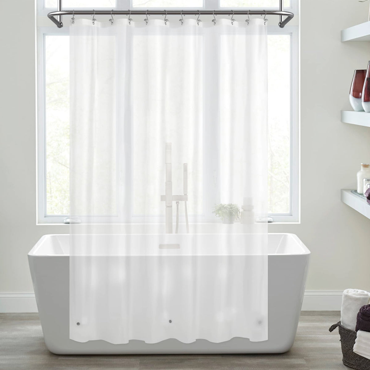 Mrs Awesome Clear Shower Curtain Liner with 3 Magnets, 72x72