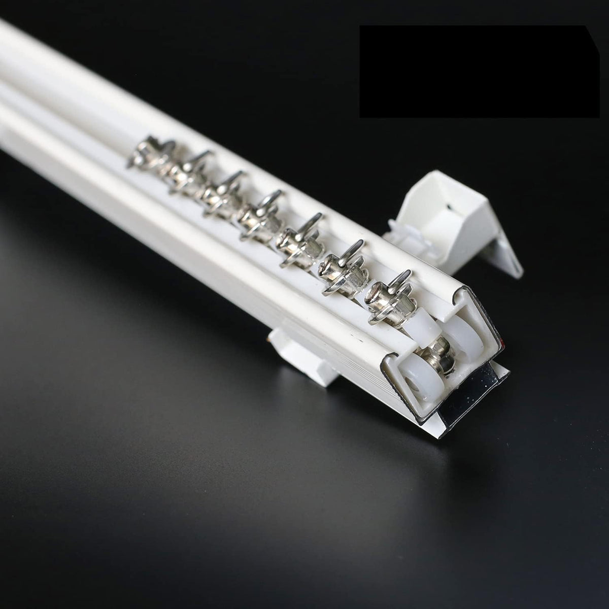 20 Pieces Rotatable Alloy Curtain Track Rollers with Plastic Twin Wheeled Drapery Rail Sliding Glider Curtain Track Rail Rollers for Windows Shower Curtain Tracks, 10mm Wheel Diameter