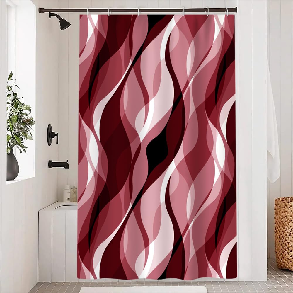 Brown Shower Curtain, Grey and Brown Striped Bathroom Decor 72x72