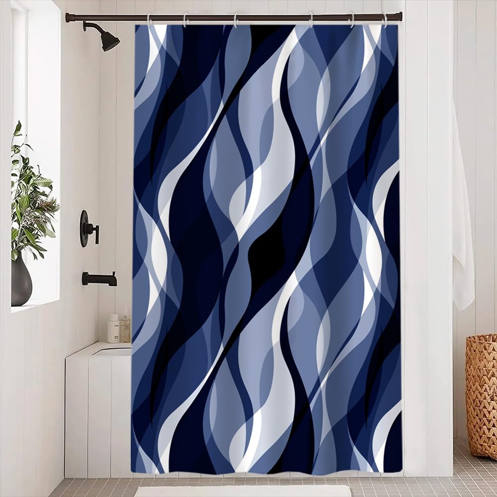 Brown Shower Curtain, Grey and Brown Striped Bathroom Decor 72x72