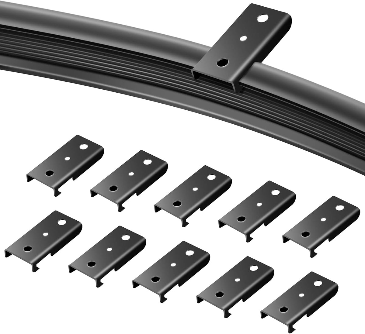 TOKPLNU Curtain Track Rollers, Flexible Bendable Curtain Track Glider 40 Pack Black Drapery Runners for Window Shower Curtain