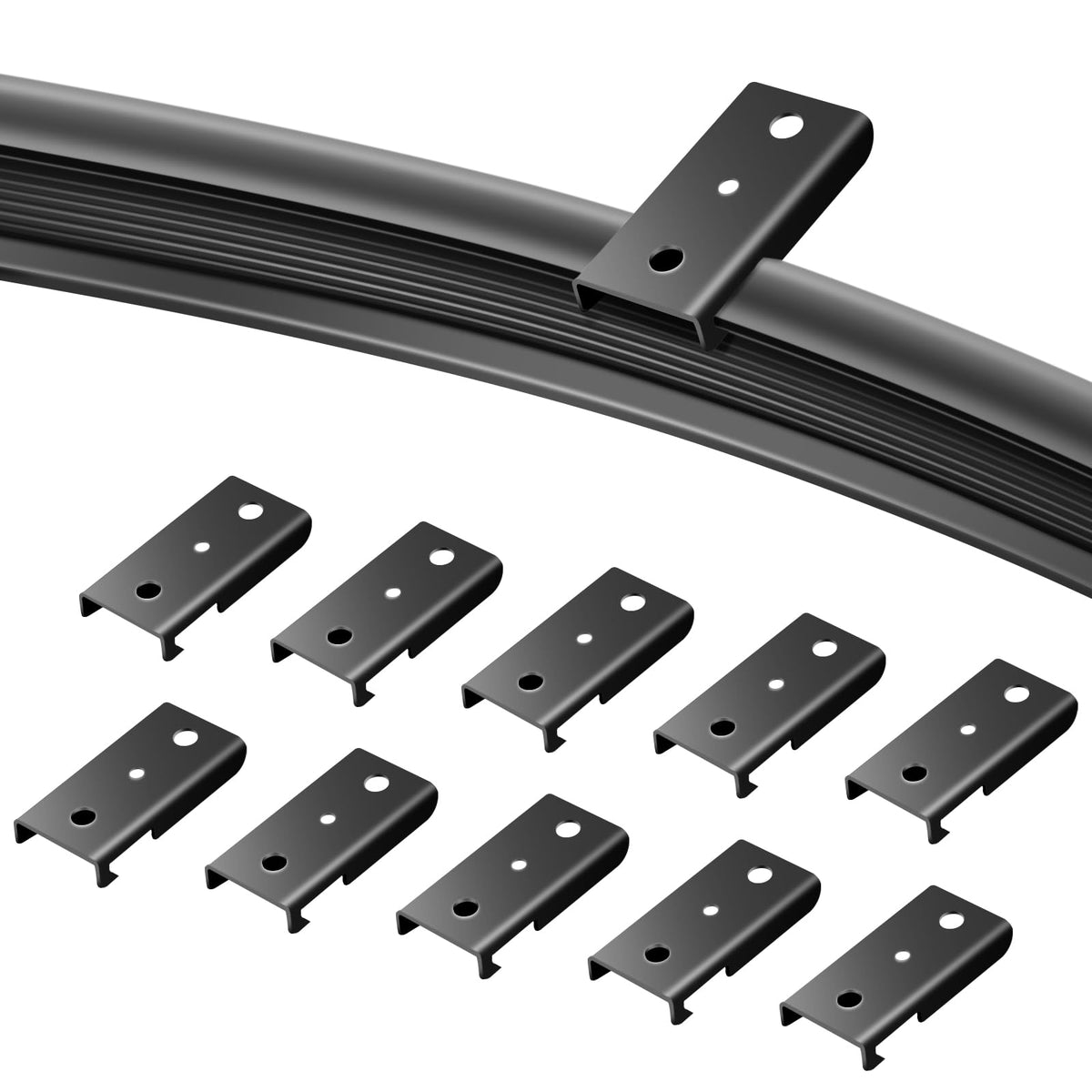 TOKPLNU Curtain Track Rollers, Flexible Bendable Curtain Track Glider 40 Pack Black Drapery Runners for Window Shower Curtain
