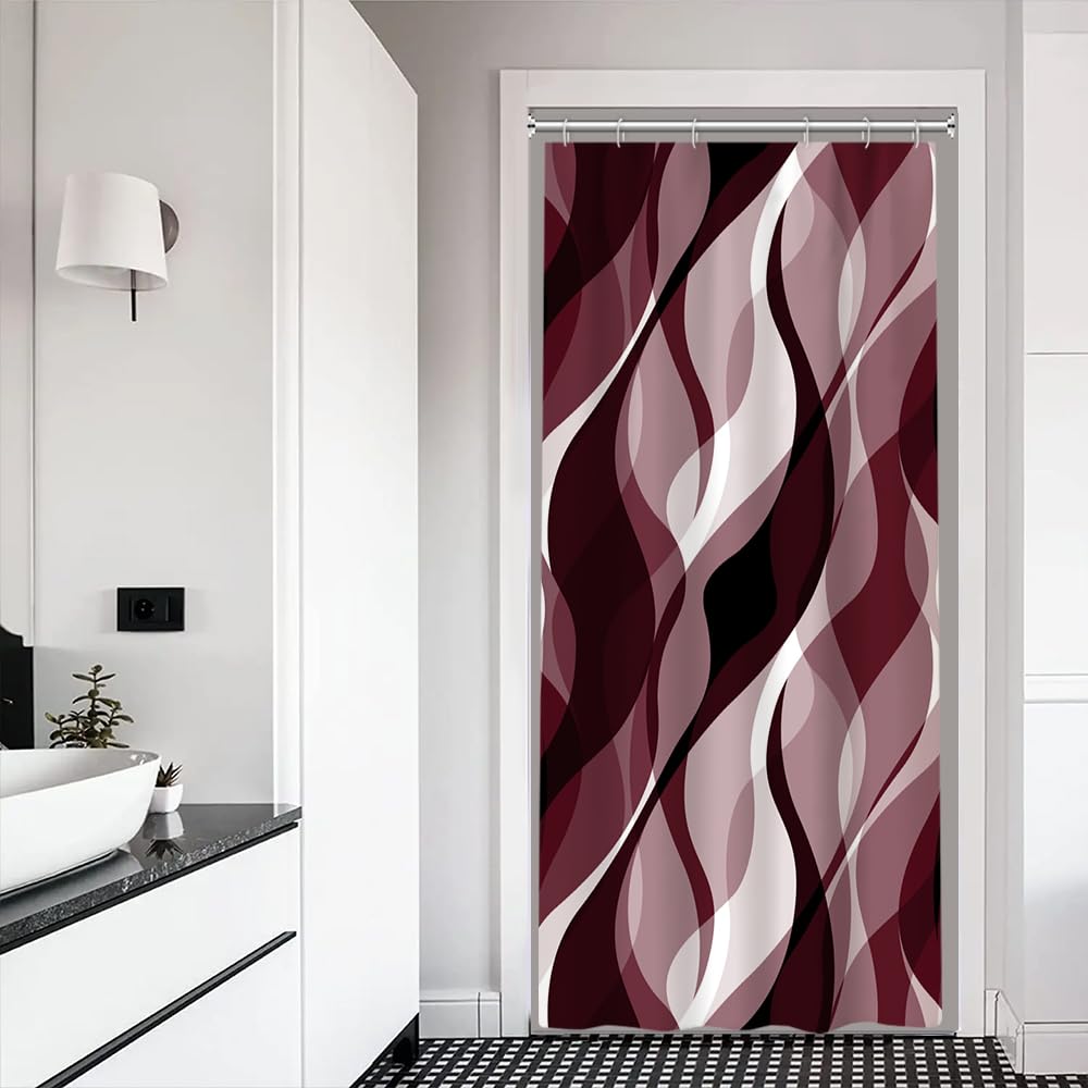 Brown Shower Curtain, Grey and Brown Striped Bathroom Decor 72x72