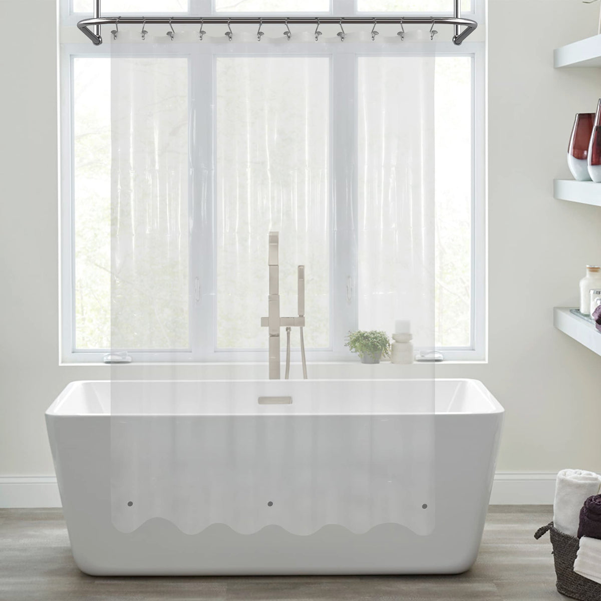 Mrs Awesome Clear Shower Curtain Liner with 3 Magnets, 72x72