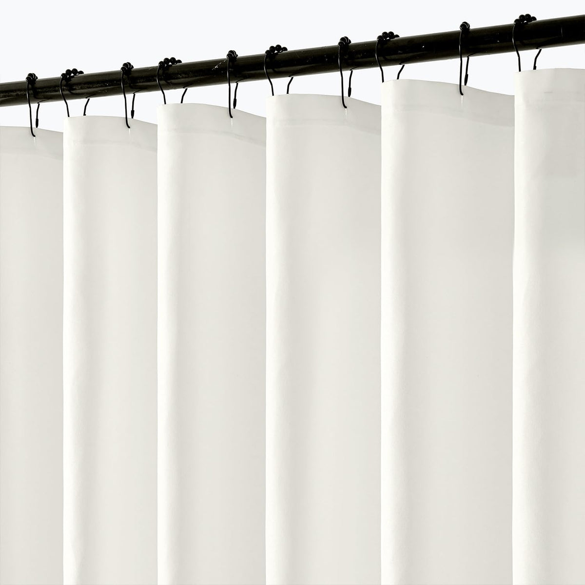 ANRODUO Cream Beige Linen Textured Fabric Shower Curtain Set - W72xL72