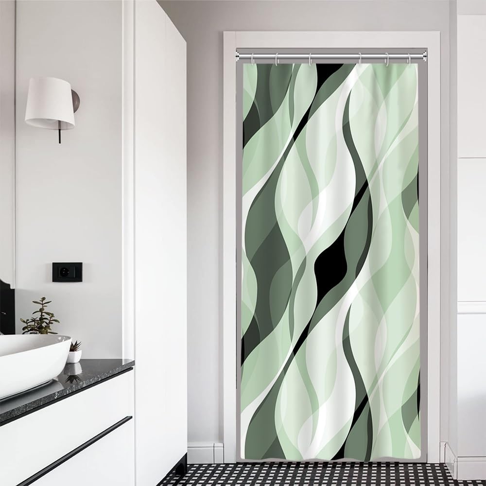 Brown Shower Curtain, Grey and Brown Striped Bathroom Decor 72x72