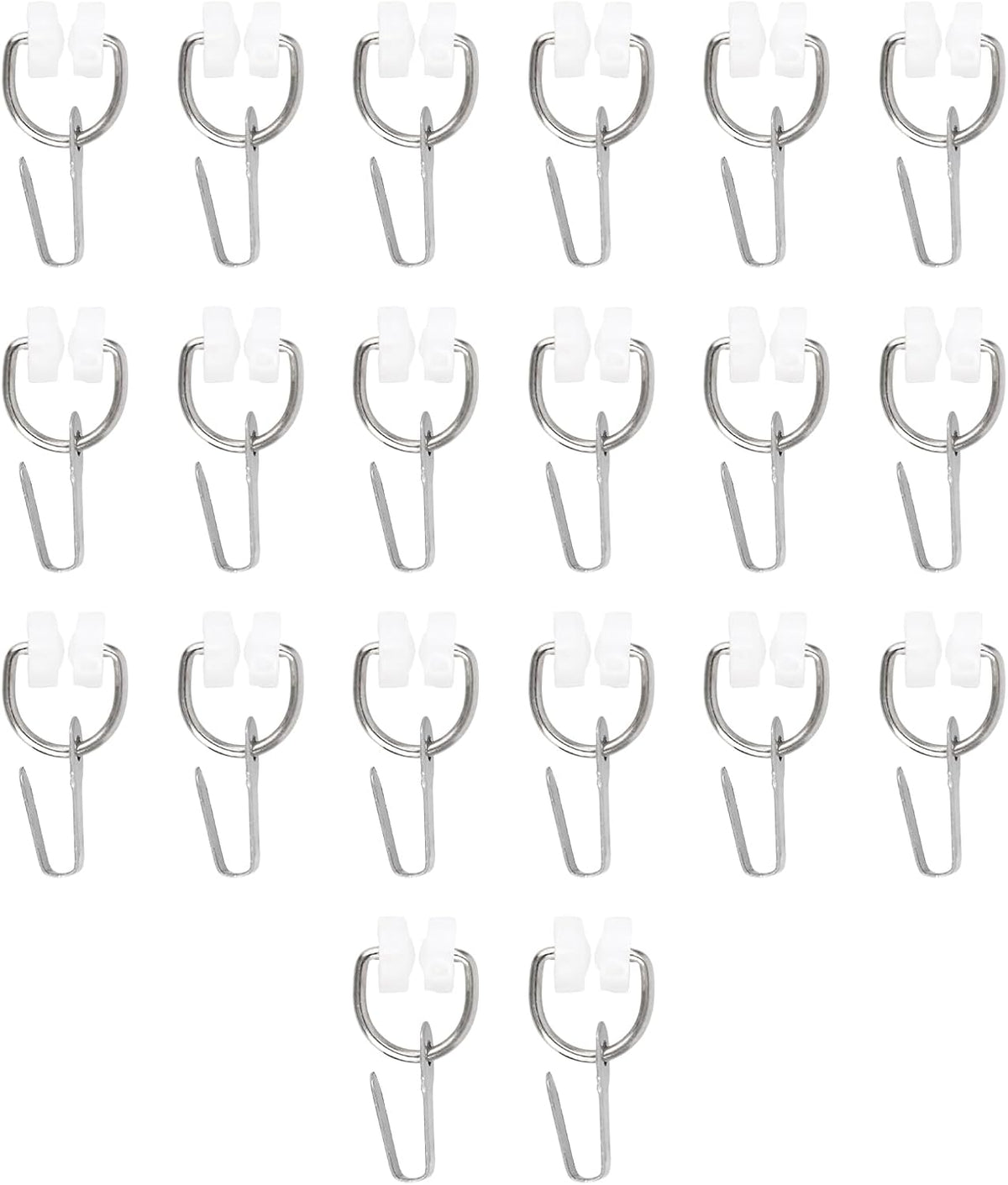 Penitue 20pcs RV Curtain Carrier Hooks, Nylon Wheel Metal Sliding Track Hooks for Most RV Curtains Replacement & Lightweight Shower Curtain