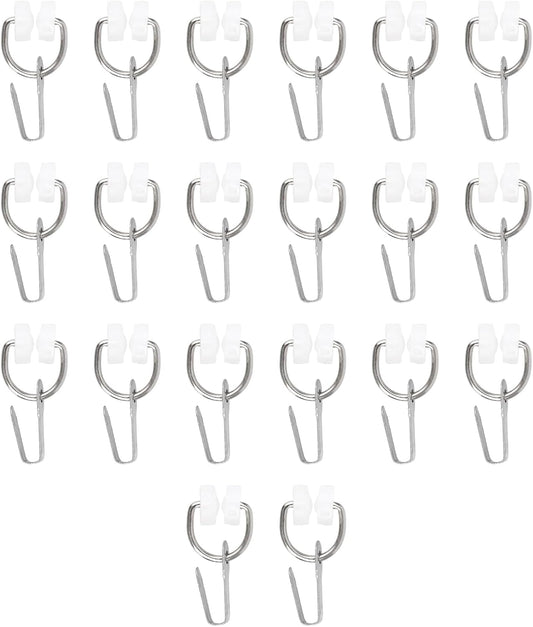 Penitue 20pcs RV Curtain Carrier Hooks, Nylon Wheel Metal Sliding Track Hooks for Most RV Curtains Replacement & Lightweight Shower Curtain