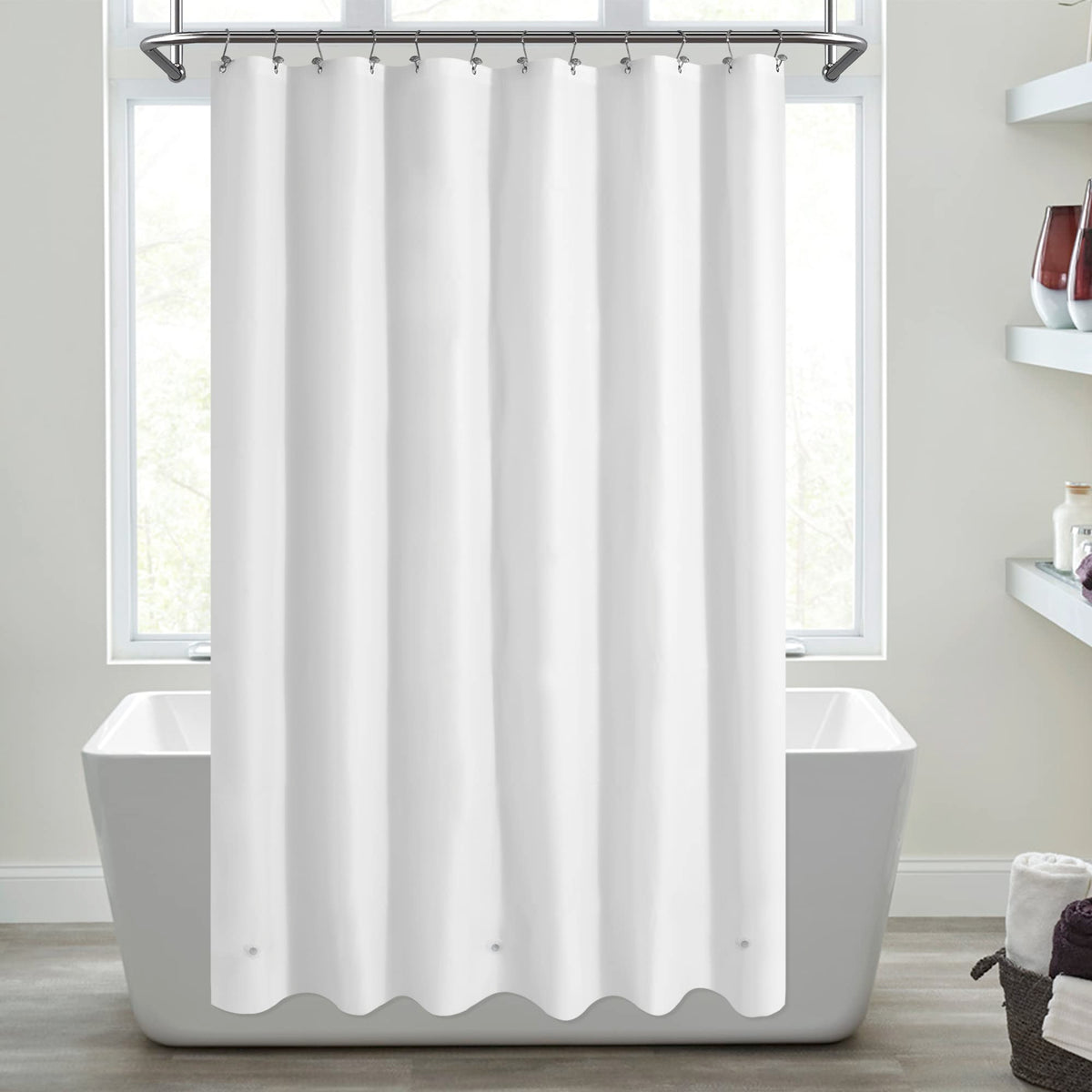 Mrs Awesome Clear Shower Curtain Liner with 3 Magnets, 72x72