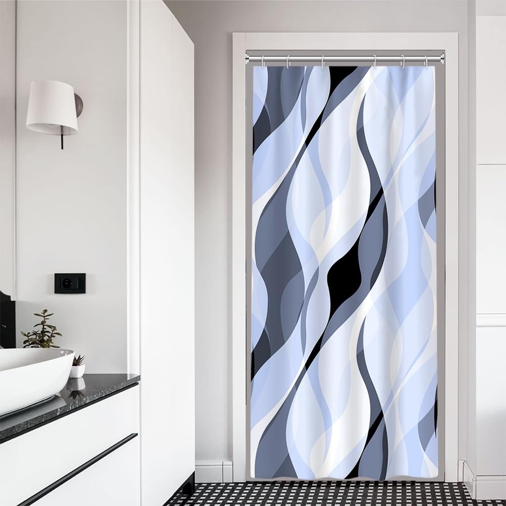 Brown Shower Curtain, Grey and Brown Striped Bathroom Decor 72x72