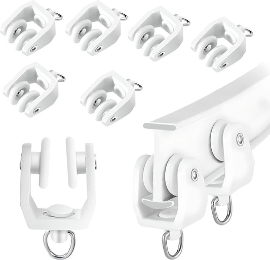 UrbanRed Curtain Track Rollers, 30 Pack Ceiling Curtain Rollers, White