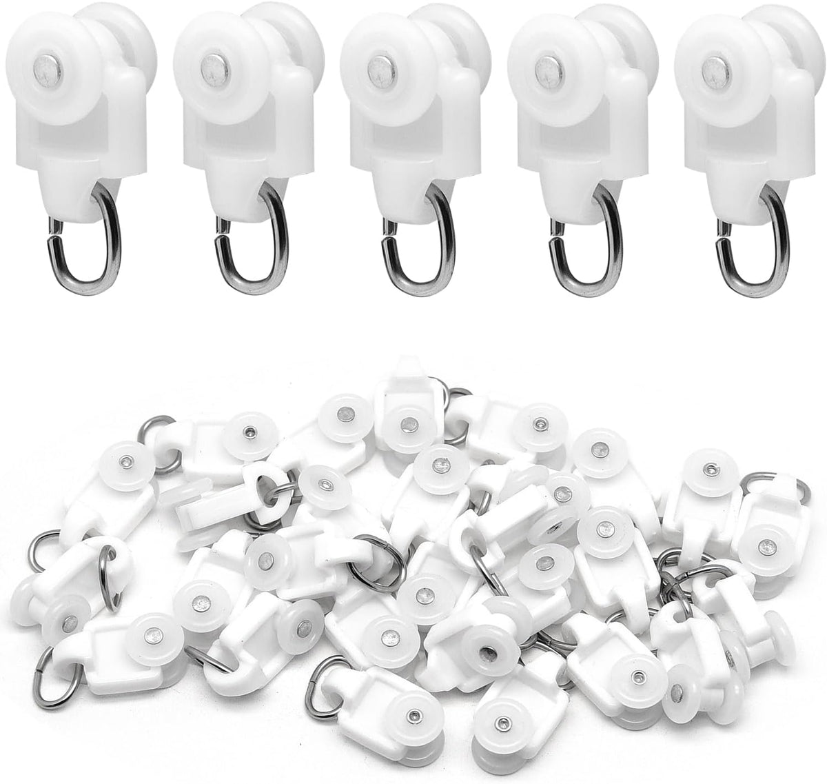 Surf Turtle 30PCS Mute Wheel Curtain Glider Hooks