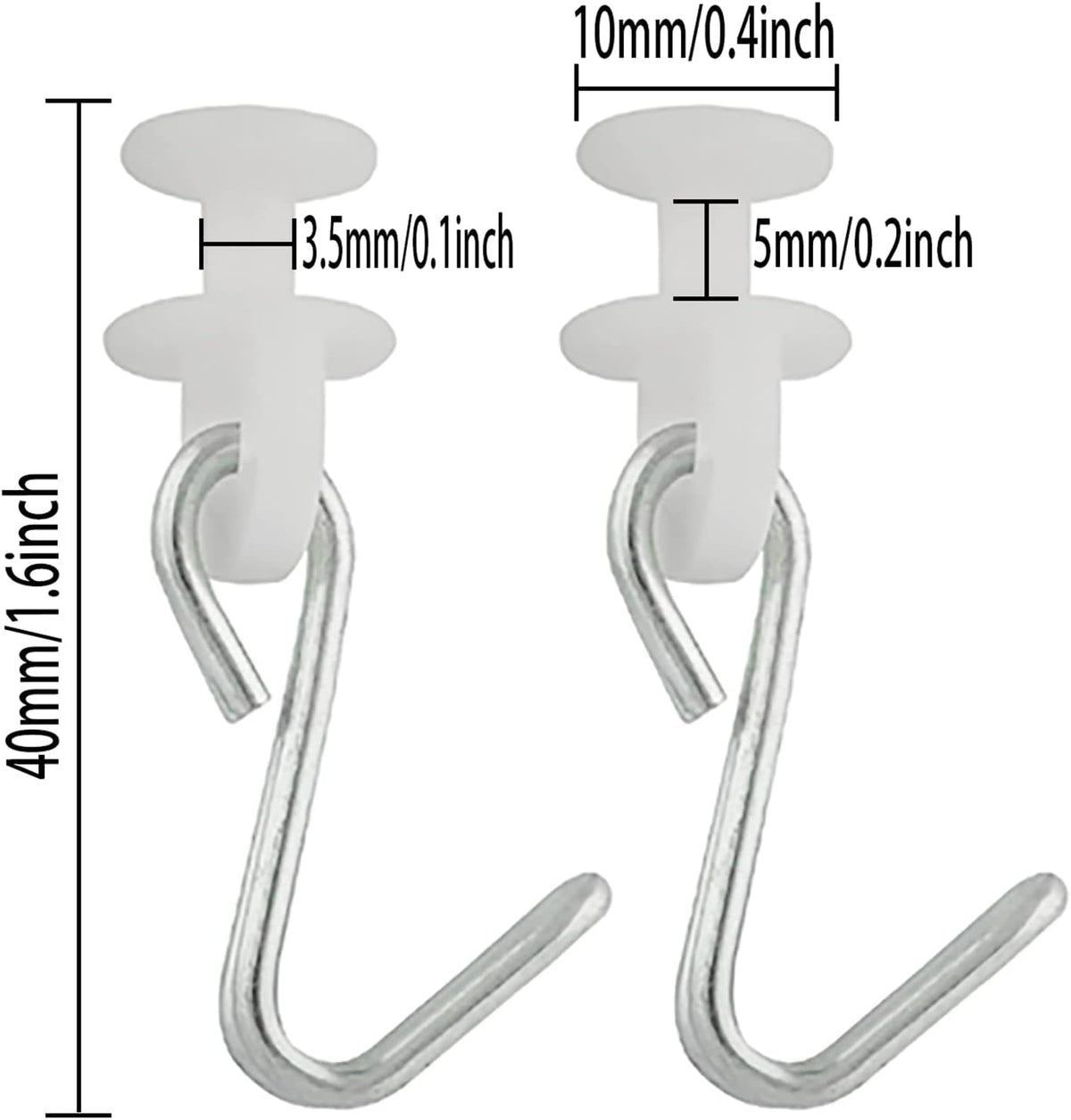 Curtain Carriers Glide ZZLZX 12 Sets Button Carrier Sliders with Metal Hook for Curtain Tracks, Shower Curtain Carriers Rollers and Hooks