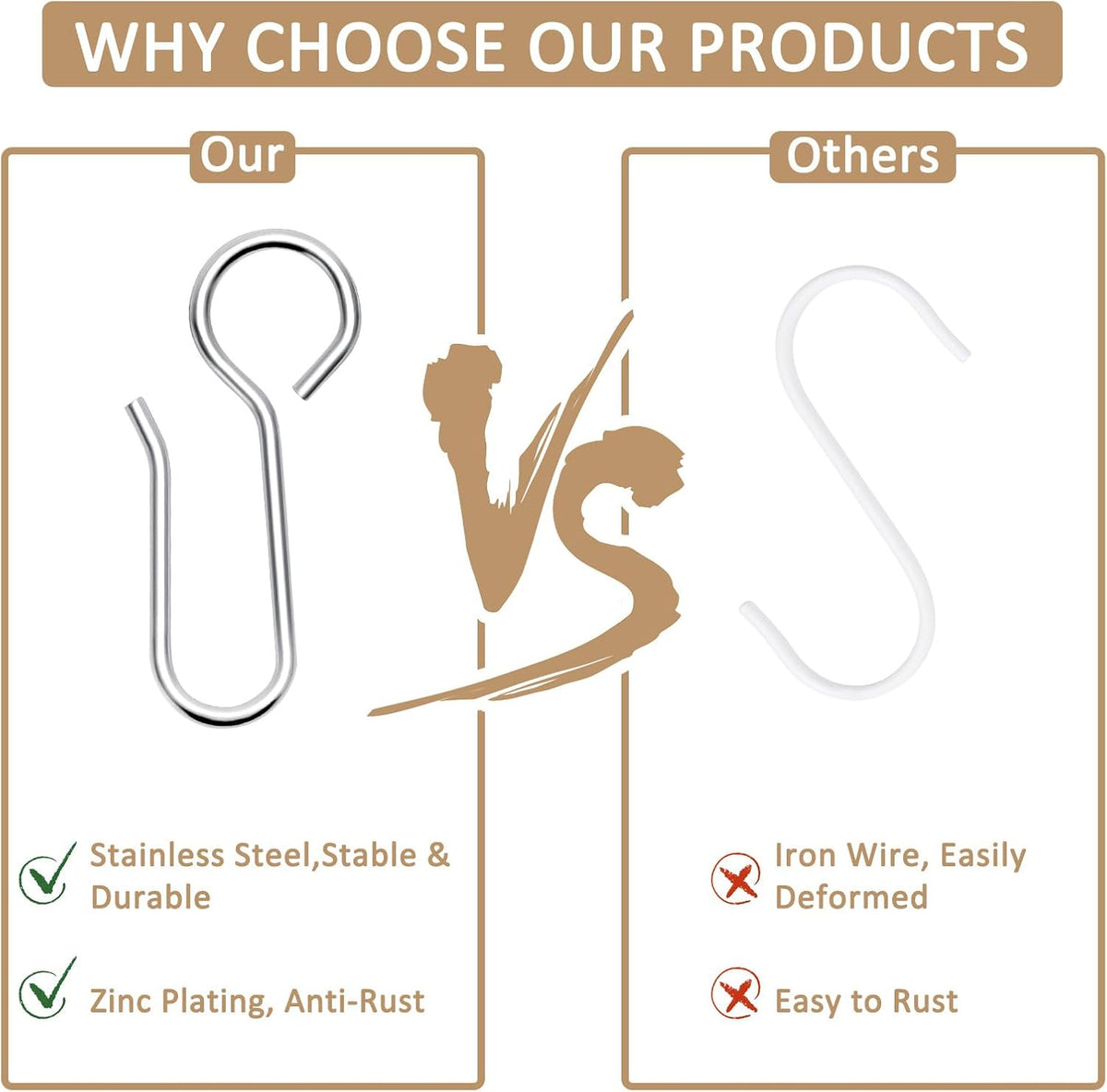 Metal Curtain Track Hooks S Shaped Small Curtain Hook 60Pcs Drapery Hook Pins Curtains Wire Hooks for Ceiling Curtains Drape Track