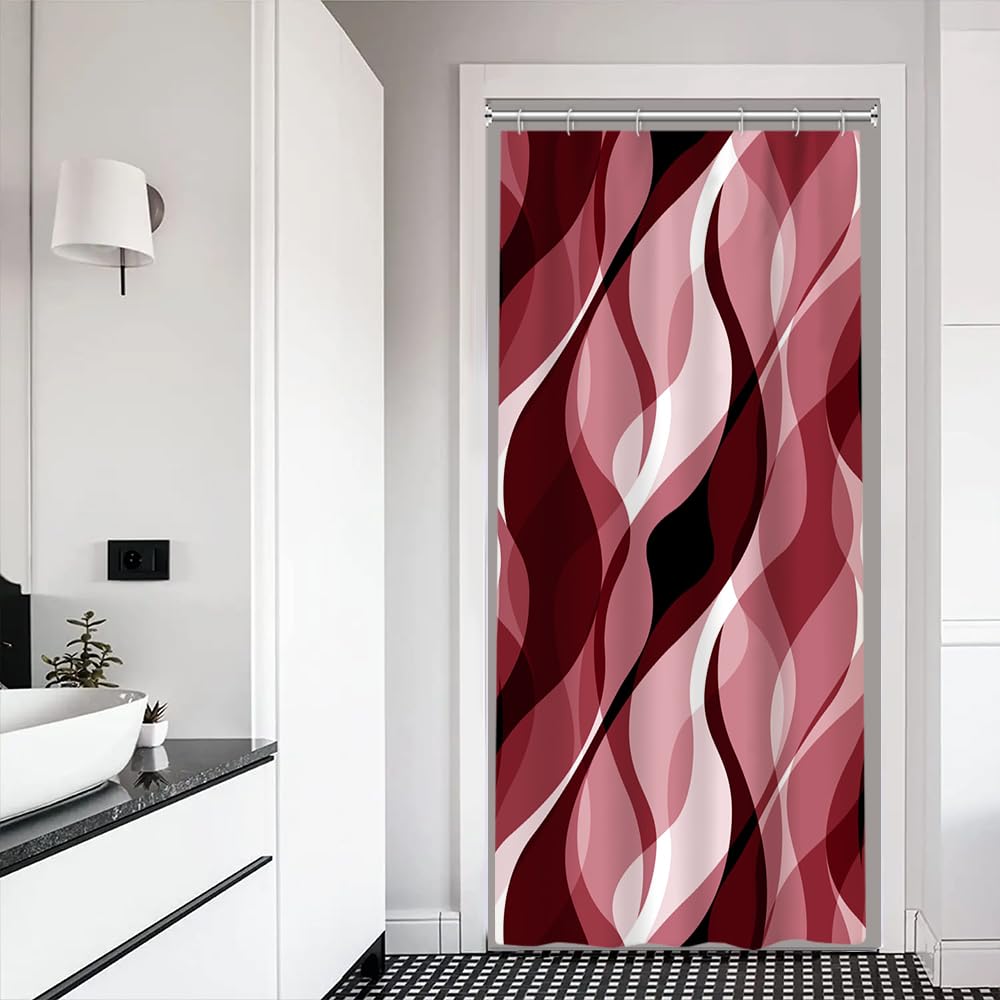 Brown Shower Curtain, Grey and Brown Striped Bathroom Decor 72x72