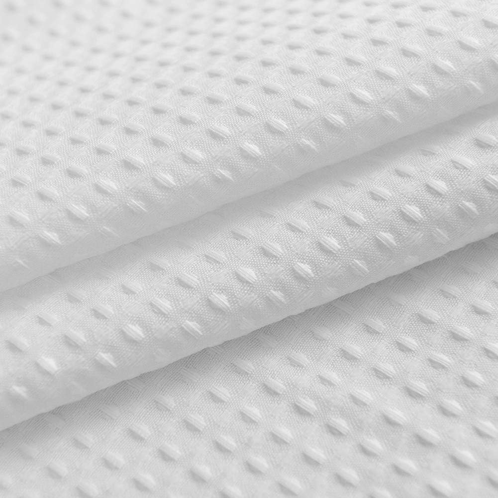 Barossa Design Waffle Weave Short Shower Curtain Fabric 66" Length, White