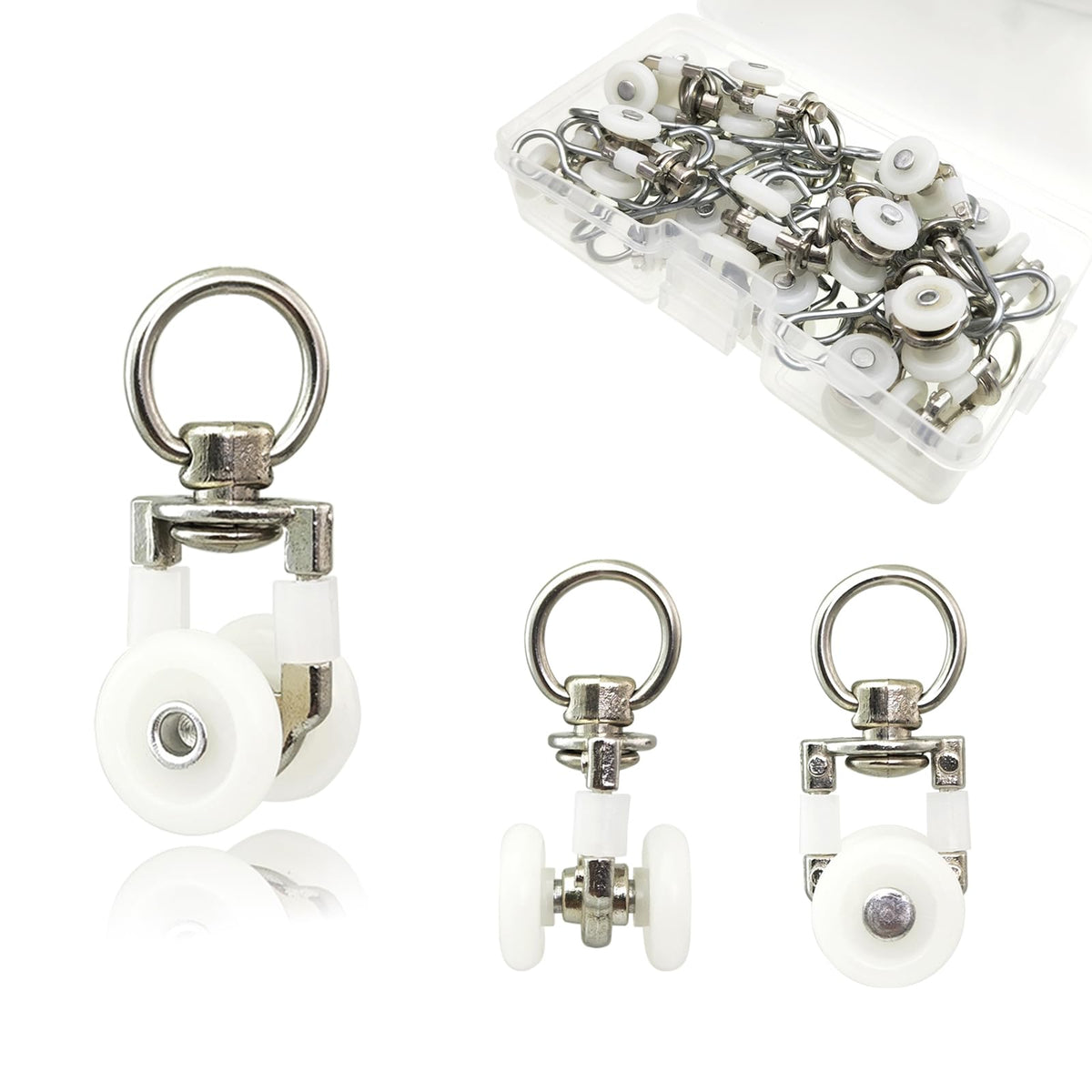 TSBS 15 Pack Ceiling Curtain Rollers, Sliding Track Gliders with Mute Wheel, Ideal for Ceiling, Wall, Room Divider, RV