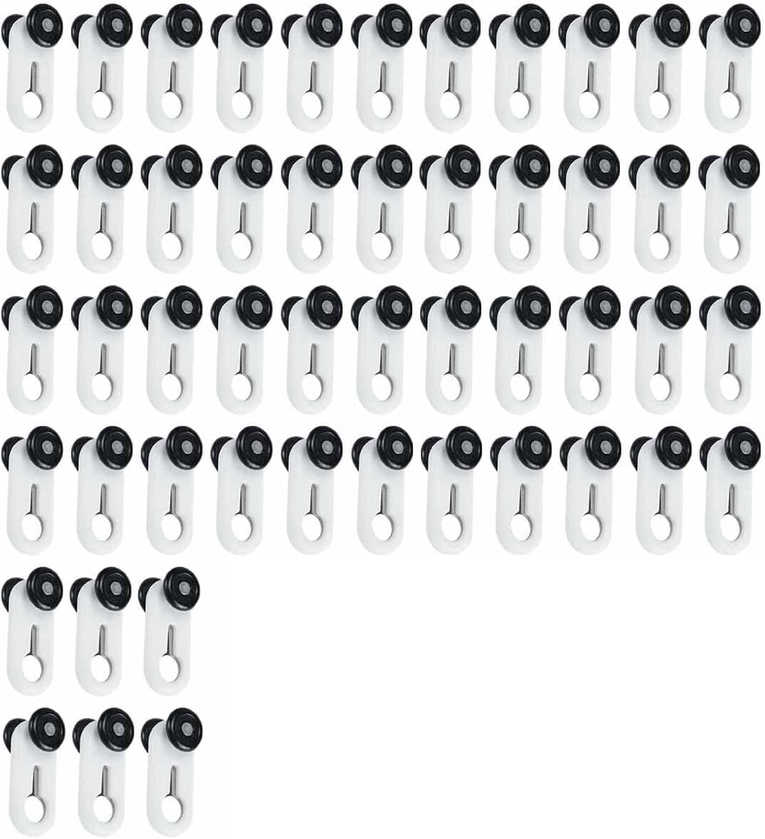Curtain Track Rollers Mute Curtain Tracks Pulley Wheel Rollers Runners for Ceiling Wall Mount 50 Pieces