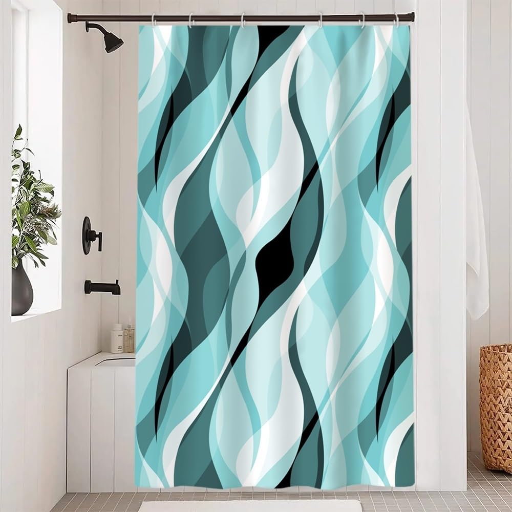 Brown Shower Curtain, Grey and Brown Striped Bathroom Decor 72x72
