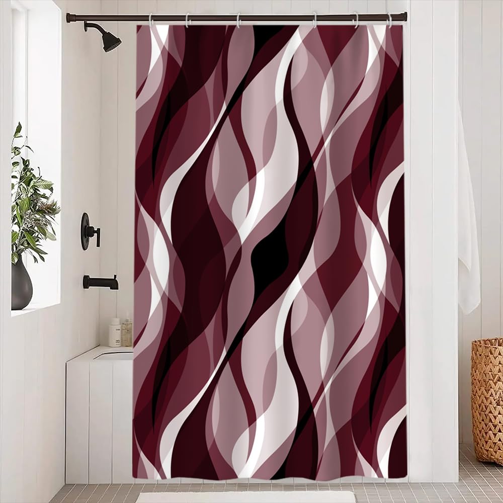 Brown Shower Curtain, Grey and Brown Striped Bathroom Decor 72x72