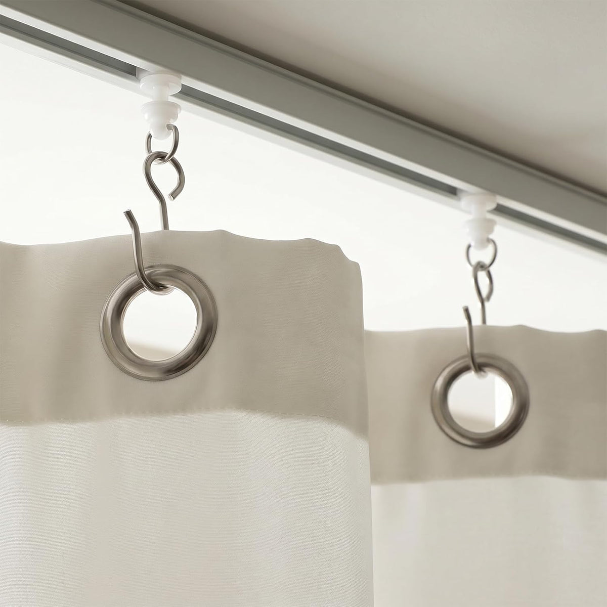 100Pcs Curtain Track Hooks Kit, Durable Curtains Tracks Gliders Rollers