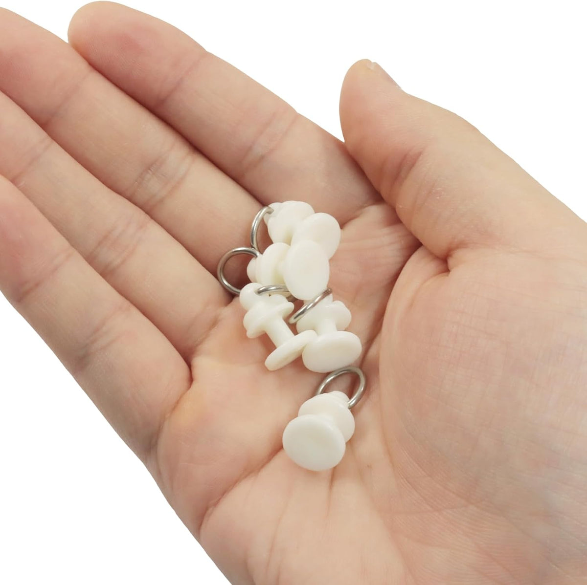 White Plastic Curtain Track Roller Hooks, 50 Pcs