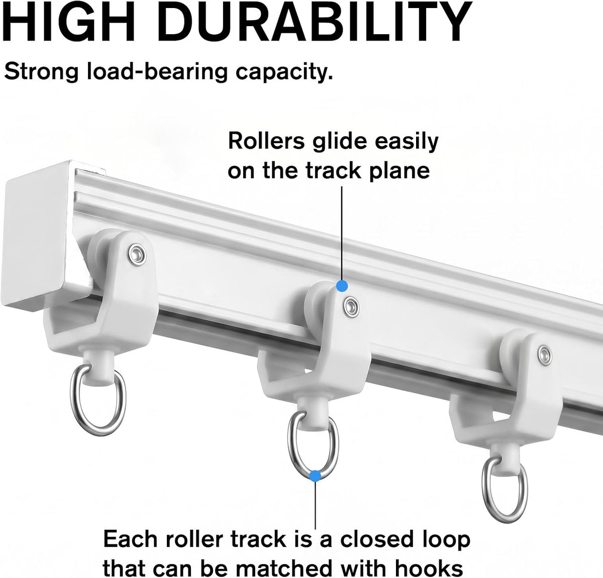 30 Pcs Curtain Track Rollers Flexible Bendable Curtain Track Hooks Ceiling Sliding Curtains Glider Accessories Plastic Shower Rail Hooks for Shower Window