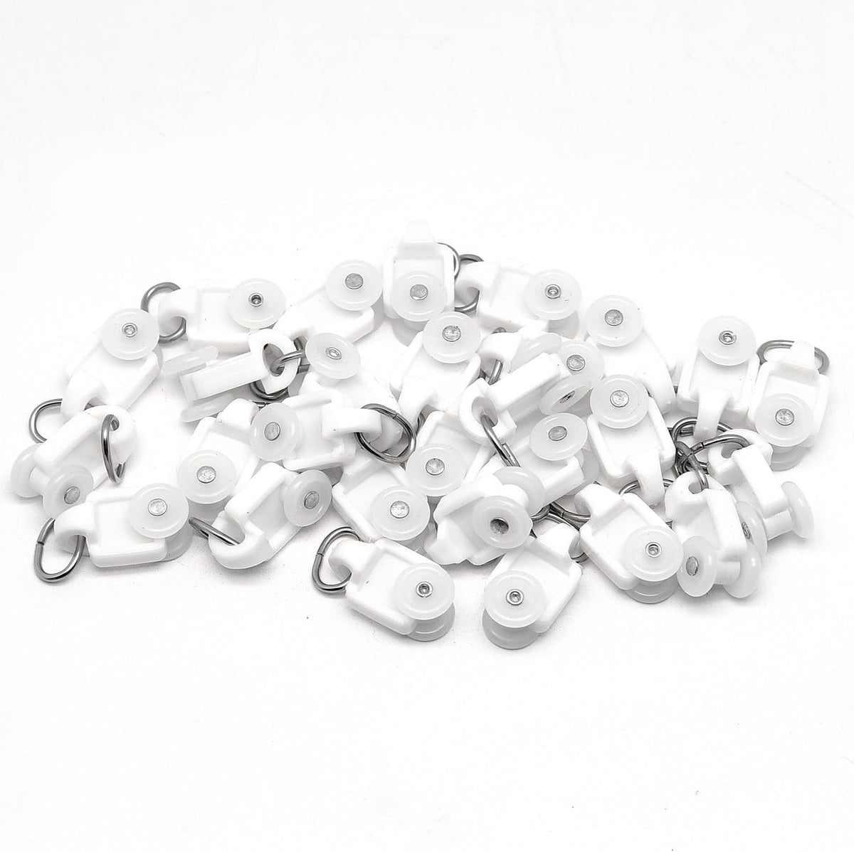 Surf turtle Curtain Glider Hooks 30 Pcs Mute Wheel Rollers Track Rail Runner,Ceiling Glider,Shower Curtain Tracks for Window Tracks Rail Rod Room Dividers