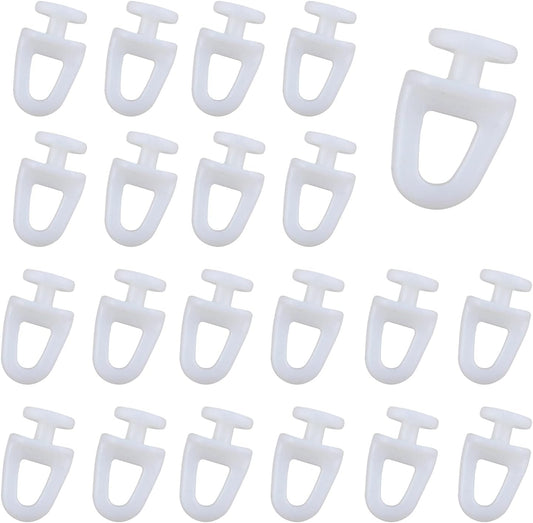 Curtain Track Rollers 60PCS 11mm/0.43Inch Dia White Plastic Curtain Track Carrier Glide Rollers, Drapery Rail Sliding Glider for Windows Shower Curtain Tracks