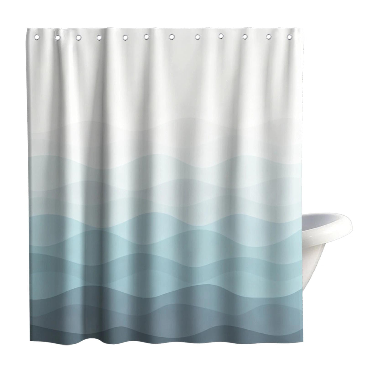 Nautical Green Sea Turtles Beach Theme Fabric Shower Curtain Sets Bathroom Blue Ocean Decor with Grommets and Hooks - 72 x 72 Inch Teal