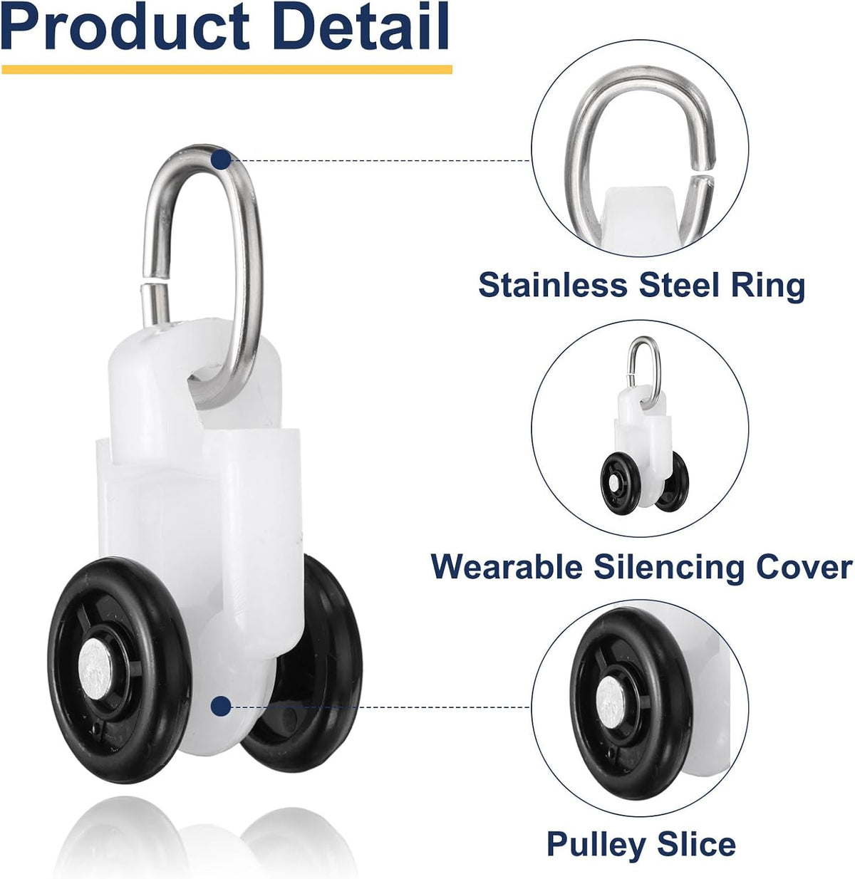 uxcell 30Pcs Curtain Track Rollers Curtain Rail Pulleys Runners Plastic Ceiling Gliders with Dual Wheel Roller for Window Tracks Carrier Accessories (Black)