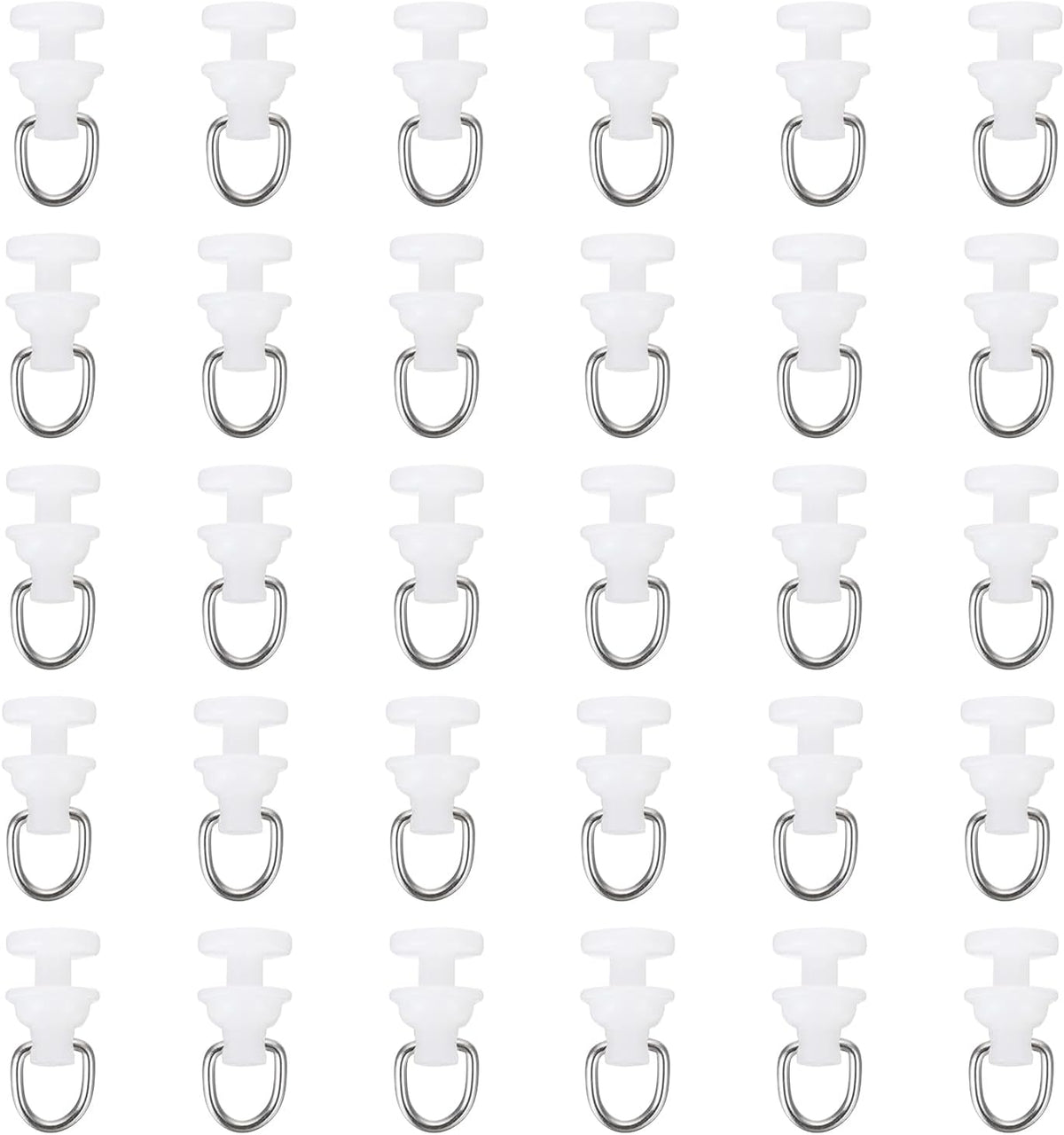 uxcell 50Pcs Curtain Track Glider Pulley Straight Curved Curtain Track Rollers for Window Tracks Carrier Accessories White