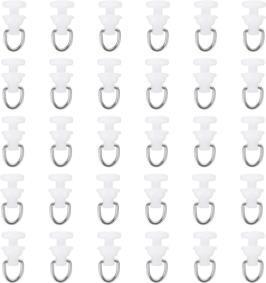 uxcell 50Pcs Curtain Track Glider Pulley Straight Curved Curtain Track Rollers for Window Tracks Carrier Accessories White