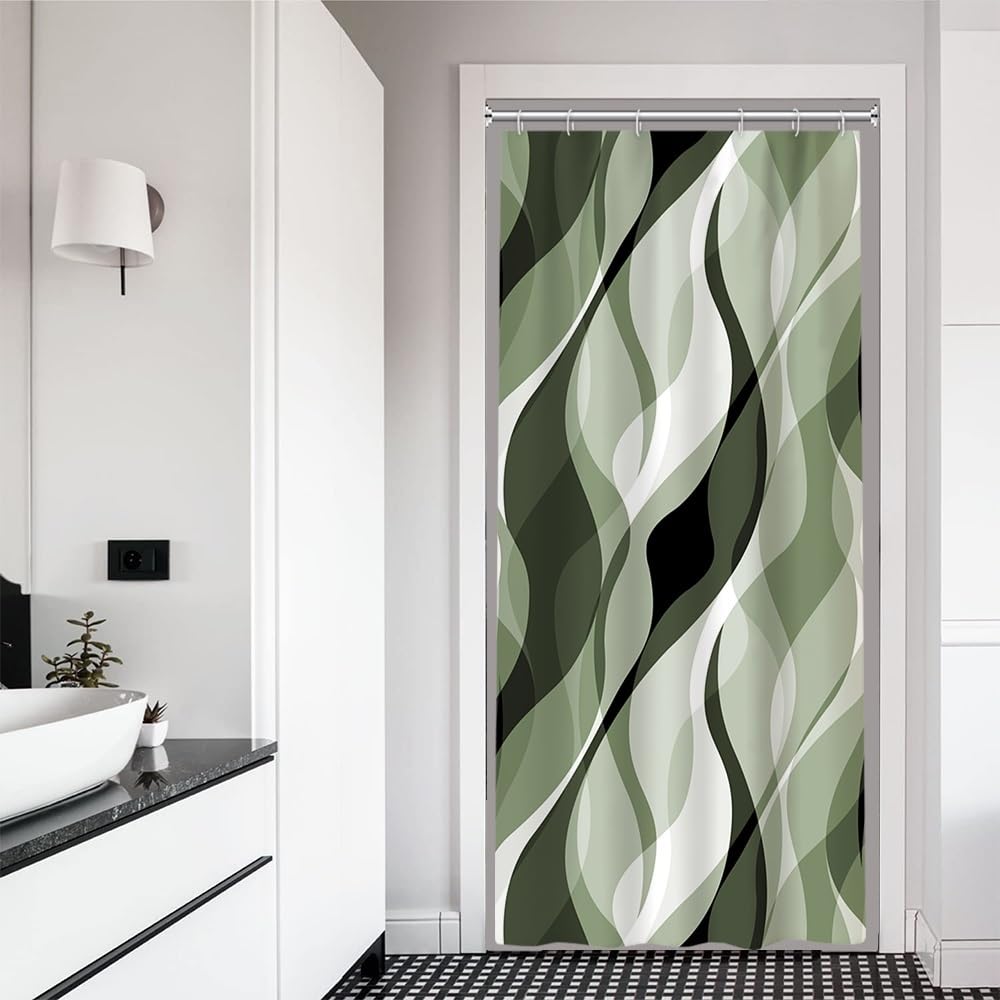 Brown Shower Curtain, Grey and Brown Striped Bathroom Decor 72x72