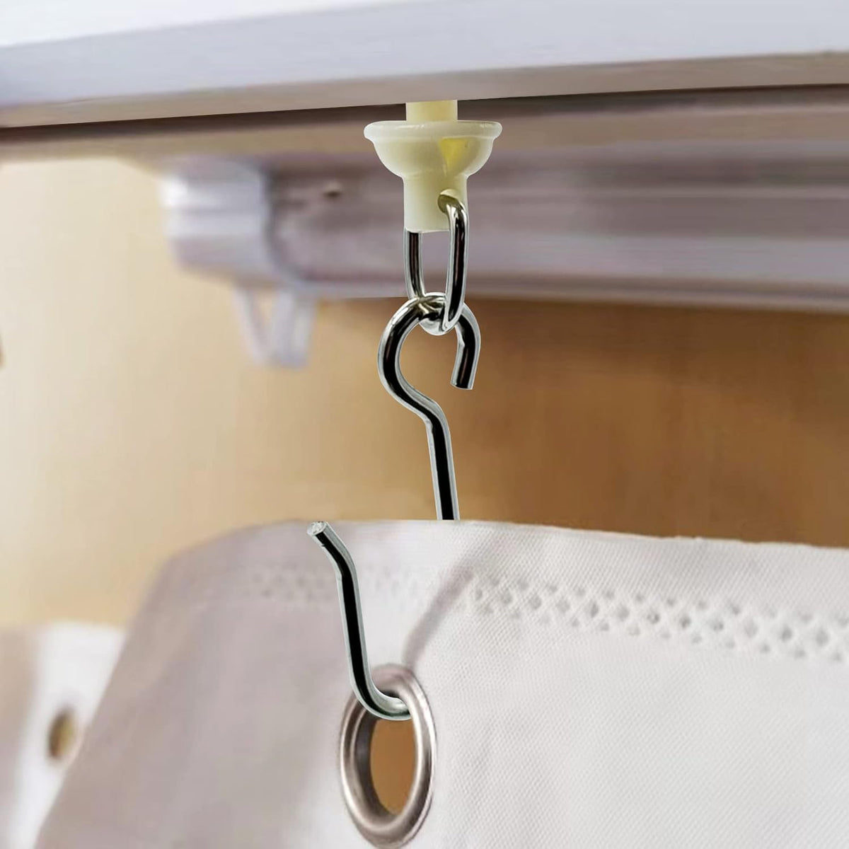 100 Pieces Curtain Slider Track Hooks and Gliders for Shower